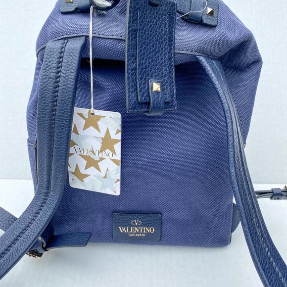 Valentino Garavani Denim Butterfly Backpack Blue main image 7